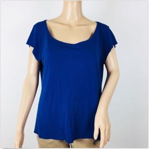 Eileen Fisher Top shirt Size Medium Blue 100% Silk